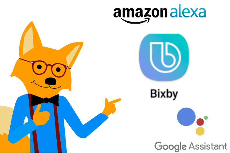 Amazons Alexa, Apples Siri und Google Assistant stehen nebeneinander